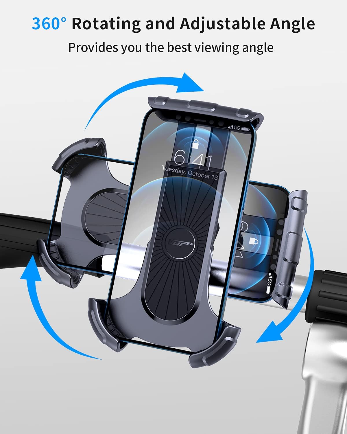 Bike Phone Mount, VUP [One-Handed Operation] Phone Holder for Bike, Motorcycle Phone Mount, Motorcycle Cell Phone Holder for iPhone 12/Pro/12 Pro Max/12 mini/11, Fit for 4.0-6.7 inch Phones: Electronics