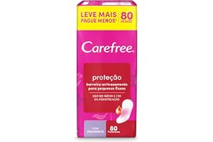 Protetor Diário Carefree, Com Fragrância, 80 Unidades | Almofada Absorvente e Respirável, Proteção Diária