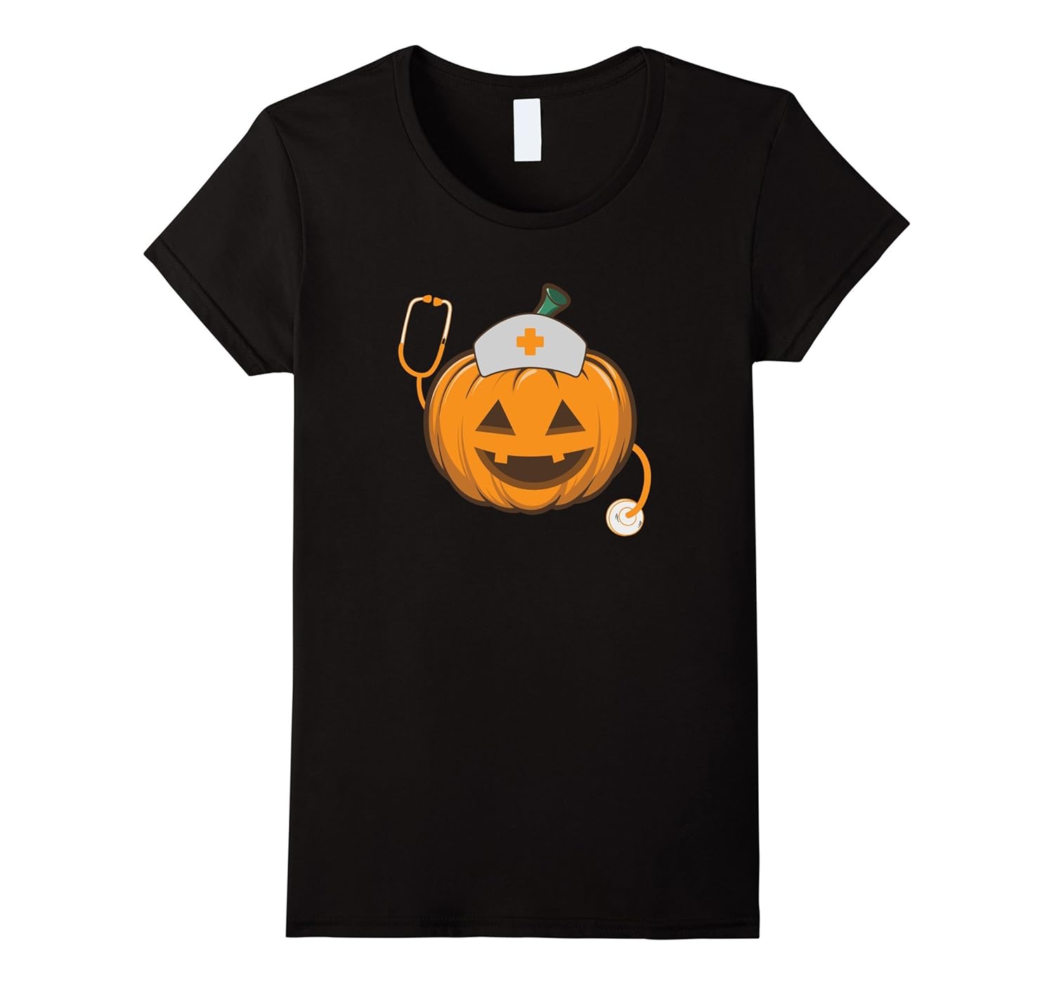 Womens Halloween Pumpkin Scrubs T-Shirt For Nurse Pumpkins-Rose