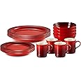 Le Creuset Stoneware Dinnerware Set, 16 pc., Cerise