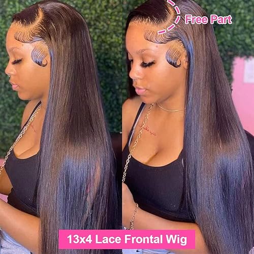 serwell 13x4 HD Lace Front Wigs Human Hair Pre Plucked 26 Inch