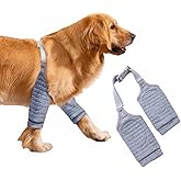 MANON ROSA Dog Elbow Pads – Knee Wrap Front Leg Sleeves for Large Dogs, Wound Protection & Anti-Licking Brace for Injured Legs or Joints (Sleeve Length 11.4in, Suit. Wt 66-80lbs, X-Large, Gray)