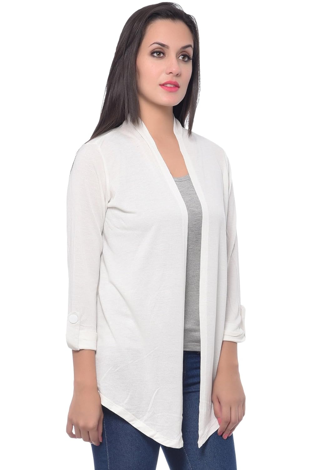 frenchtrendz ivory viscose crepe shrug for women
