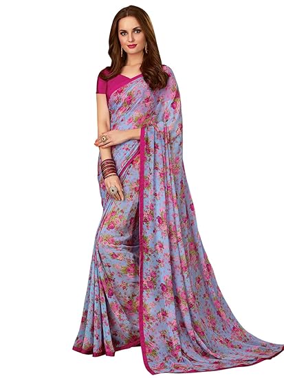 Floral print saree amazon Clearance