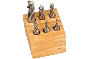 HHIP 8001-0007 6 Piece High Speed Steel M2 Ball Nose End Mill Set, 4-Flute, 1/8" - 1/2" Size Range