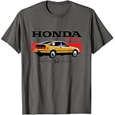 Honda CR-X 1989 Racing Stripe Retro Civic Black Logo T-Shirt