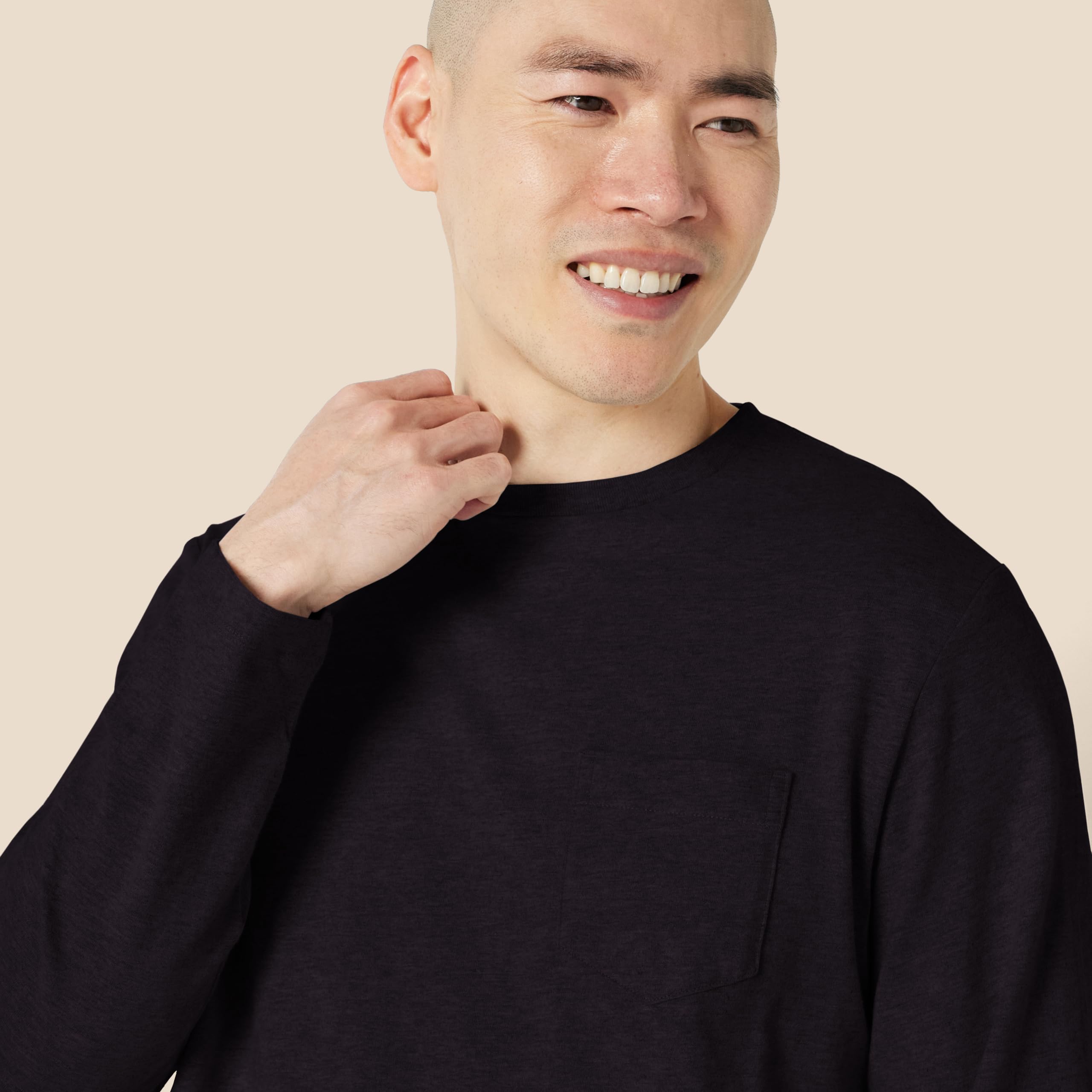 Amazon Essentials Men's Regular-Fit Crewneck T-Shirts, Long-Sleeve