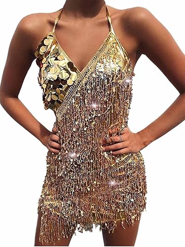 Drecode Sequin Fringe Skirt Dress Glitter Tassel Skirt Festival Rave Space Cowgirl  Outfit Carnival Party Dance Costumes for Women and Girls (Gold) in Kenya |  Whizz Everyday Apparel Essentials