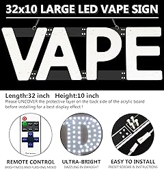 LED VAPE Sign for Business,32x10 inch Vape Smoke