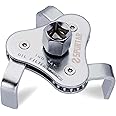 Spurtar Universal Oil Filter Wrench 3 Jaw Adjustable Oil Filter Removal Tool, 2 Way Oil Filter Wrench for Removing Oil Filter