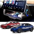 TAZENI Under Screen Storage Model Y Model 3, Hiddenable Privacy Storage for Model Y 3 Accessories, Closeable Center Console Organizer for Model Y 2019~2024 & Model 3 2016-2024(Fit Model 3 Highland)