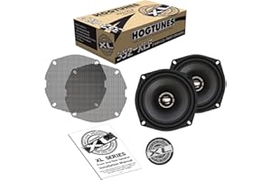 Hogtunes 352-XLF High Performance XL Series 5.25" Front Speakers with Grills (2 Pack), Fits 1998-2013 Harley-Davidson Motorcy