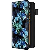 bvya Checkbook Cover for Men & Women with RFID Blocking, Premium Printed Leather Checkbook Holder Slim Wallets with Pen Holder & Built-in Clear Plastic Divider for Duplicate Checks