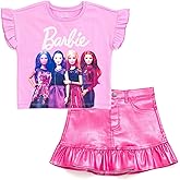 Barbie Girls T-Shirt and Metallic Skirt Toddler to Big Kid Sizes (2T - 14-16)