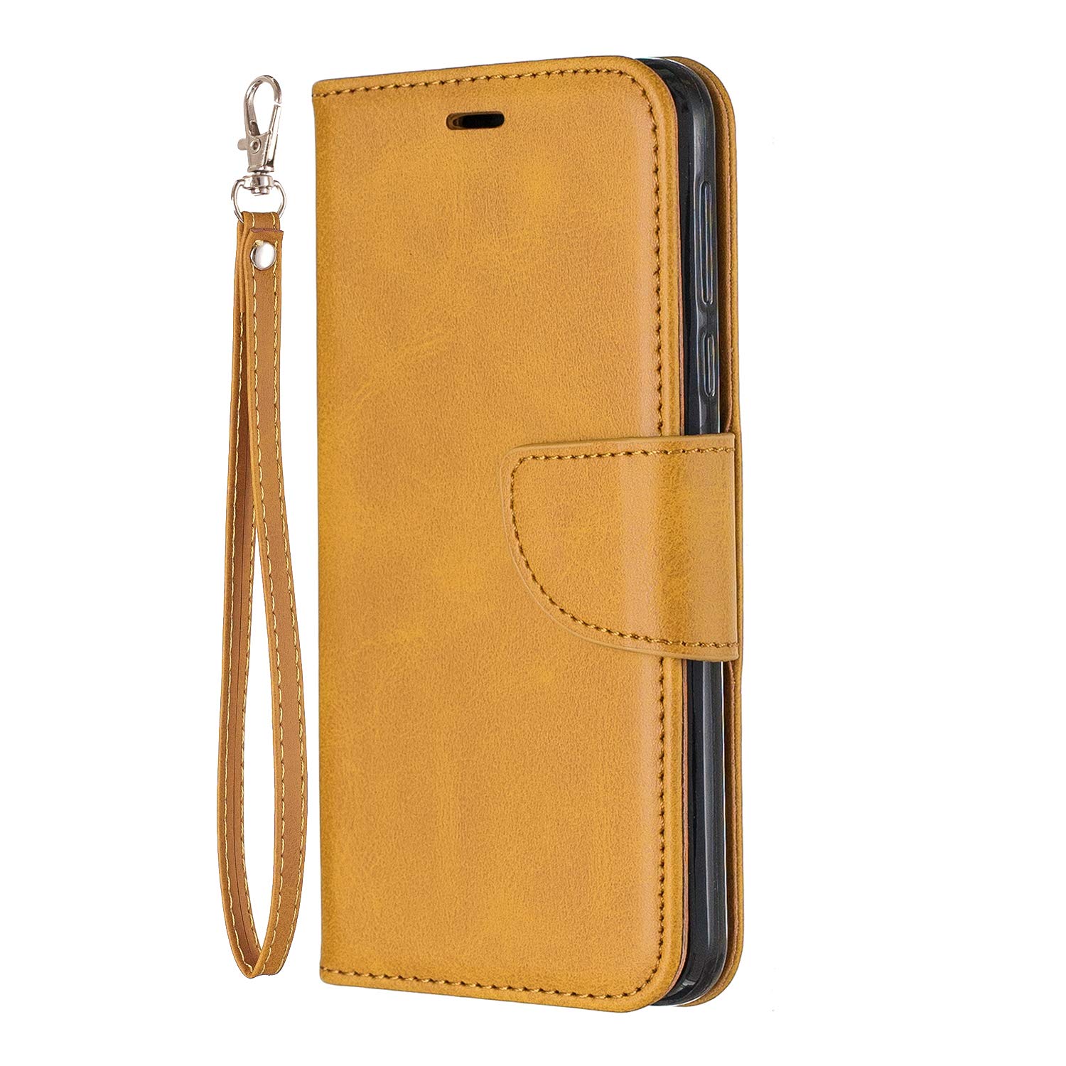 Nokia 2.4 Phone Case Flip Shockproof Premium PU Leather Pouch Wallet Phone Cover with Card Holder Magnetic Closure Stand Soft Silicone Gel Bumper Folio Protective Skin Case for Nokia 2.4, Yellow