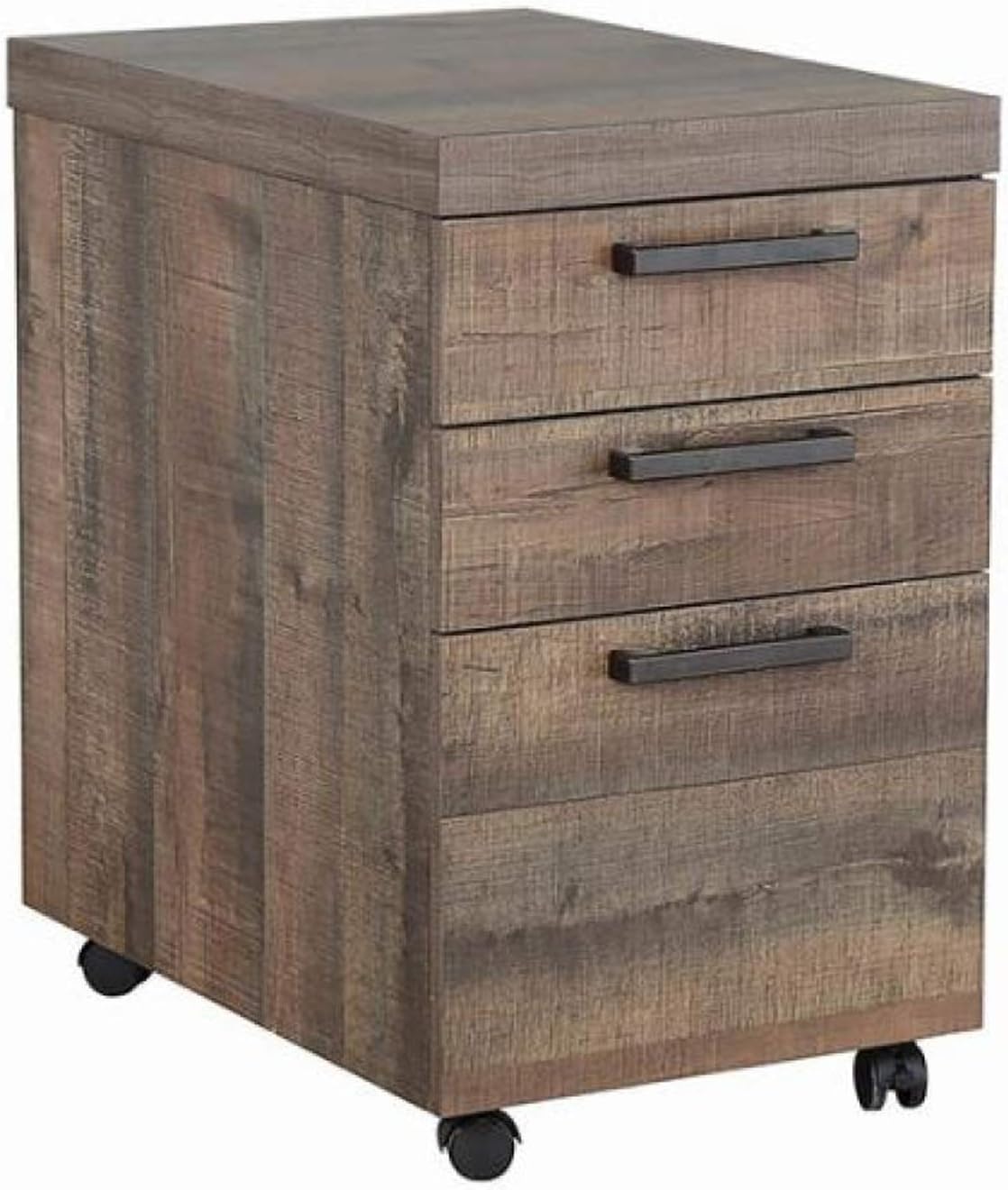 Amazon Com Benjara Wooden File Cabinet With Casters And 3 Drawers