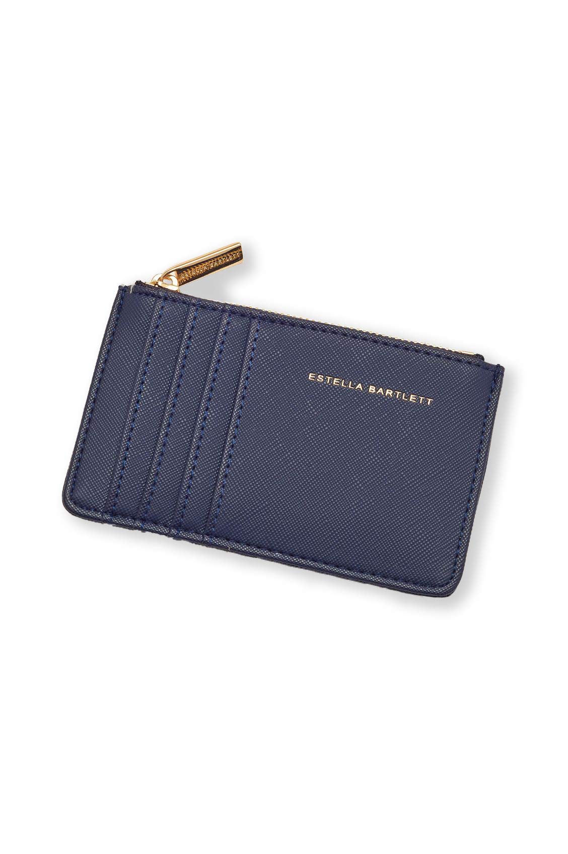 Estella Bartlett 'Woman On A Mission' Navy Vegan Leather Card Purse – Slim Card Holder Wallet for Women, Compact Everyday Accessory