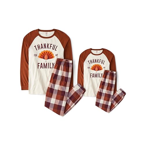The Children's Place,and Toddler Thanksgiving Pajama Set, Cotton,CLAY,0-3 MONTHS