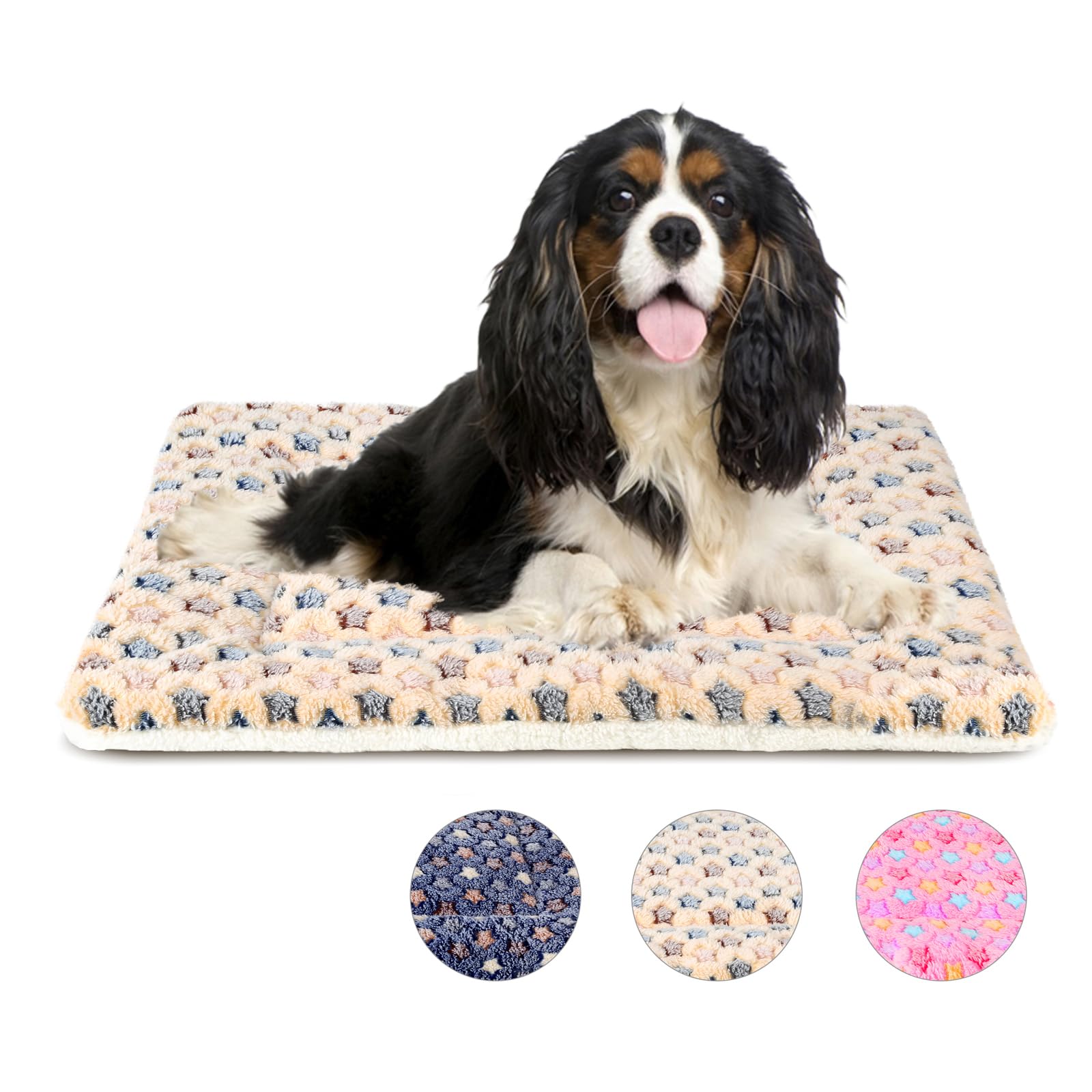 MORA PETS Dog Bed Mat Small Washable Dog Crate Mattress for 30 inch Cage Soft Flat Pet Cushion Bedding Puppy Pillow Blanket for Cats Puppy Dogs Reversible 74x54cm Brown