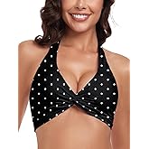 Ocean Blues Women's V-Neck Bikini Top Twist Triangle Swimsuit Top Halter Bathing Suit Top