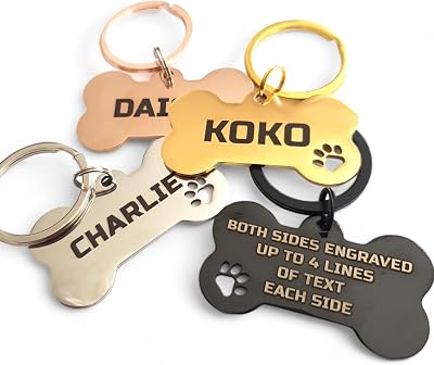 With Your Touch Personalised Engraved Dog ID Tag Stainless Steel