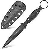 Gtkii GTK340 Fixed Blade Knife AUS-10 Steel Blade G10 Handle Full Tang EDC Tool Knifes for Outdoor Camping Hiking Survival(Black)