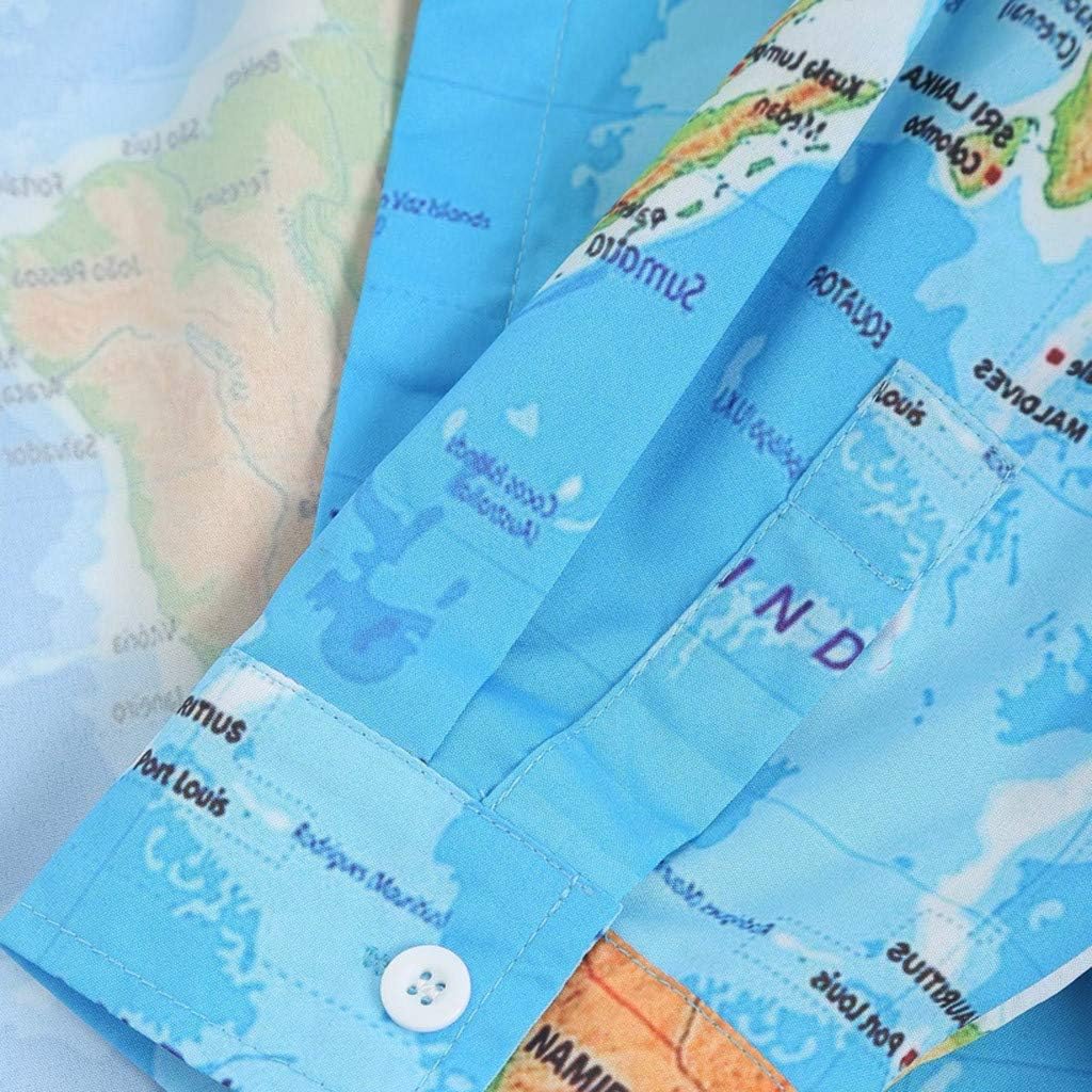 Amazon Co Jp アロハシャツ 長袖 Yindaity 世界地図柄 プリント アロハシャツ メンズ 通気速乾 超軽量 プリントシャツ 夏 イベント 祭り ハワイ 長袖シャツ ハワイアンシャツ ビーチシャツ 海 温泉 旅行 カラフル 服 ファッション小物
