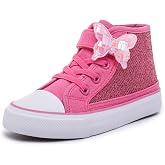 Komfyea Kids High Tops Sneakers Boys Girls Hightops Canvas Toddler Shoes | Easy-On/Off，Comfortable Canvas Upper, Anti-Slip Sole, Protective Toe Cap.Classic &amp; Sparkly Glitter Sequins Styles