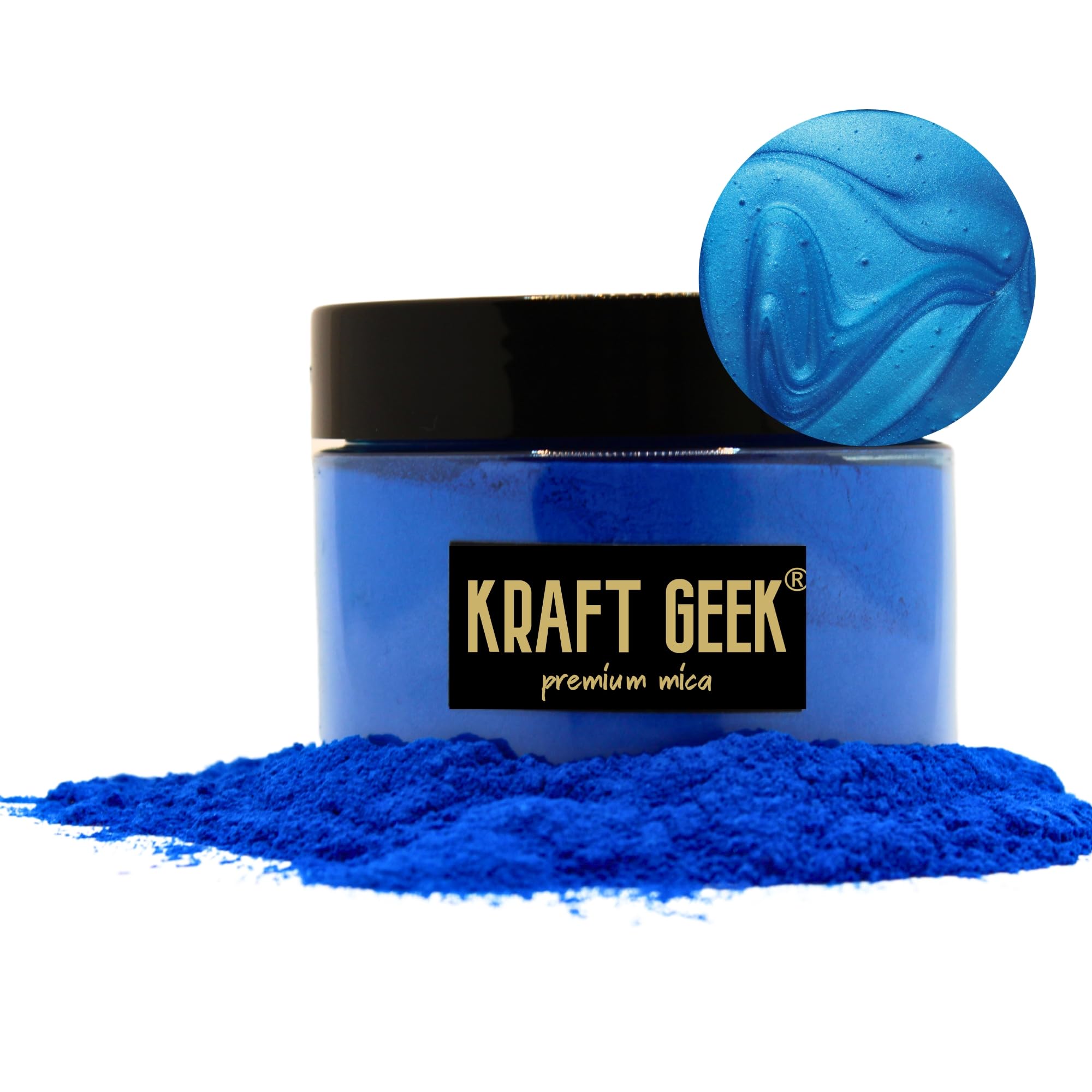 Premium Neptune Blue Mica Powder 50g. Powder Dye for Epoxy Resin Pigment Natural Soap Colouring, Candle, Slime, Bath Bombs, Makeup, Nail, Fabric, Fabric dye, Wax Melts etc. — image 1