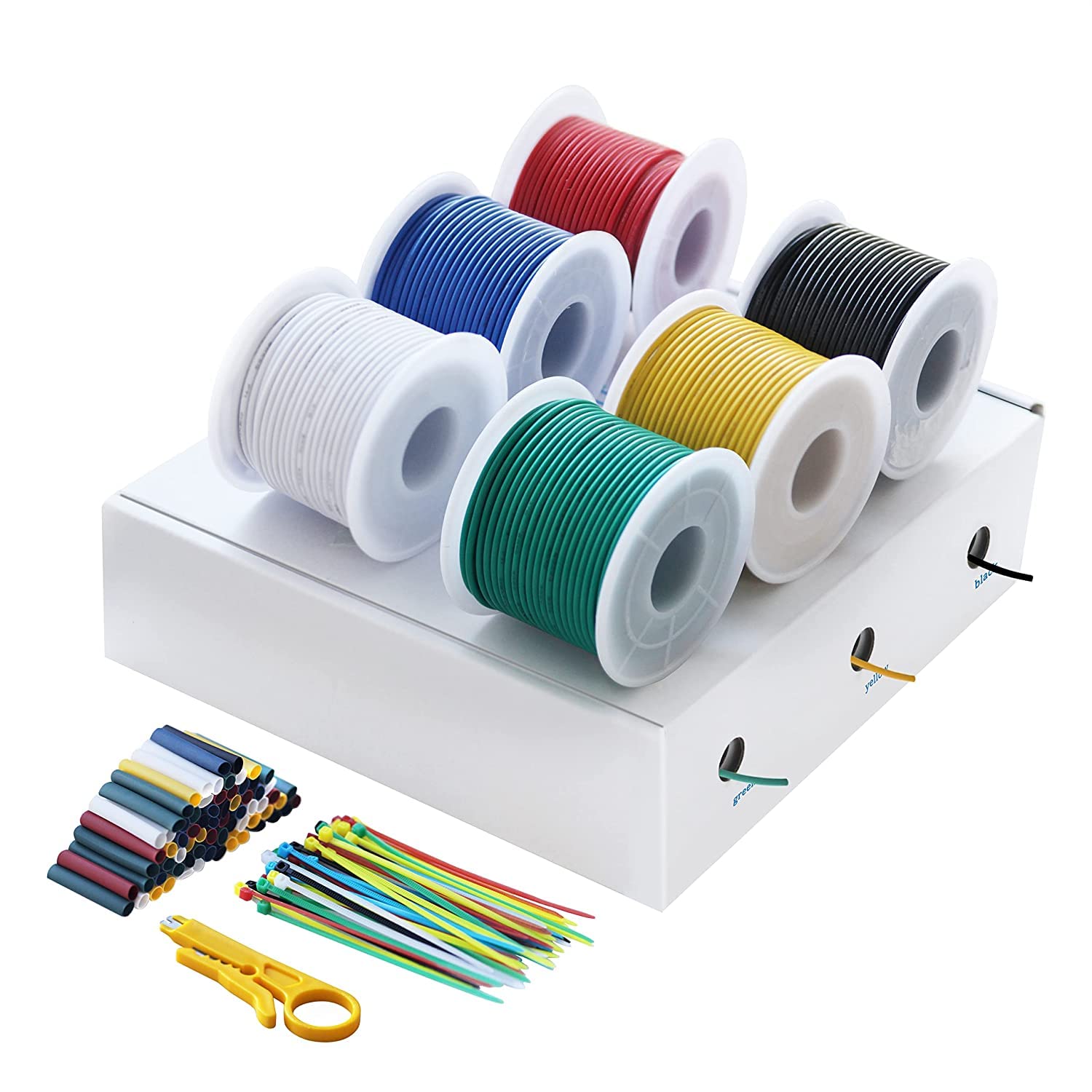 Hook up Wire Kit- HuLuWa 22AWG 0.34mm² Electrical Wire Flexible Wire kit 6 Colors(8 Meters/26Feet Each) for DIY RC Aircraft,RC Vehicle,Model Ships,Lamps,Household Appliances,Meters Ect. — image 1