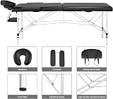 Yaheetech Portable Massage Bed 60cm Black Adjustable Height 2 Section view 6