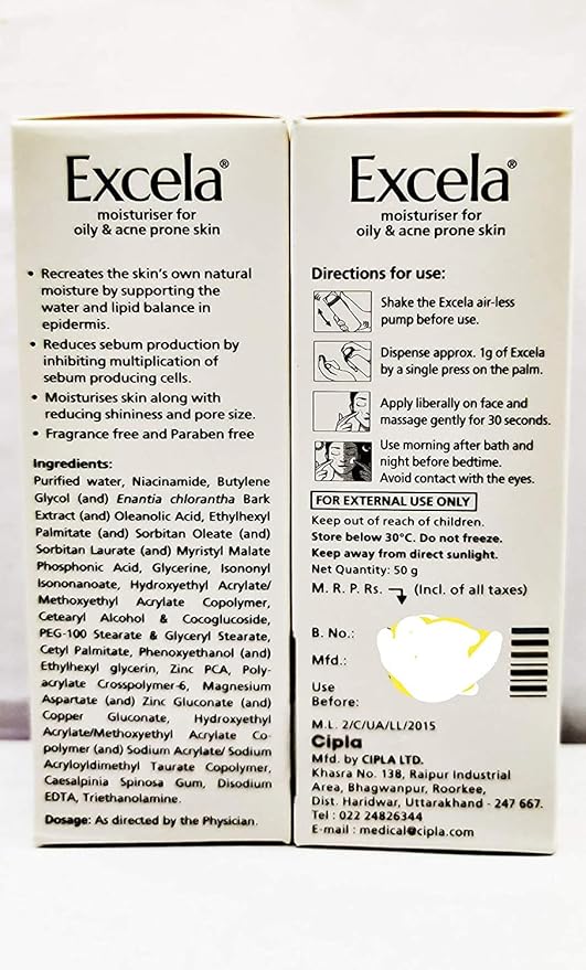 cipla excela moisturiser for oily & acne prone skin