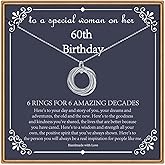 IEFLIFE Birthday Gifts for Women, Sterling Silver Chain Birthday Necklaces, 40th 50th 60th 70th 80th 90th Birthday Necklace, 40 50 60 70 80 90 Years Old Birthday Gifts, 4 5 6 7 8 9 Decade Birthday Jewelry for Women