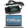 lydesor ELM327 OBD2 USB Adapter with Original 25k80 chip,OBDII Scanner Tool with MS-CAN/HS-CAN Switch for Windows Diagnostic Coding Tool,Fit for Cars Since 1996,Work with FORScan ELMconfig and Others