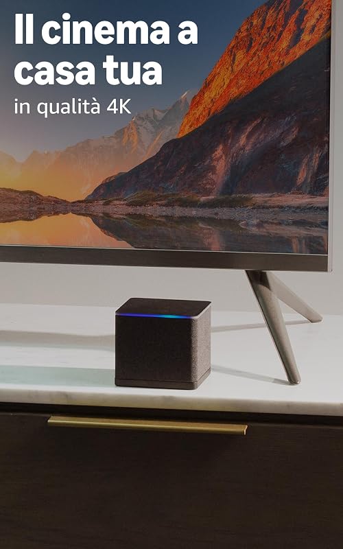 Fire TV Cube (Ultimo modello) | Lettore multimediale per lo streaming con controllo vocale tramite Alexa, Wi-Fi 6E e 4K Ultra HD, trova serie TV più velocemente con Alexa+