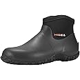 HISEA Men's Rain Boots, Ankle Height Garden Shoes Waterproof Insulated Rubber Neoprene Mud Boots Anti-Slip Outdoor Work Booties for Gardening Farming Camping Fishing and Yard Working