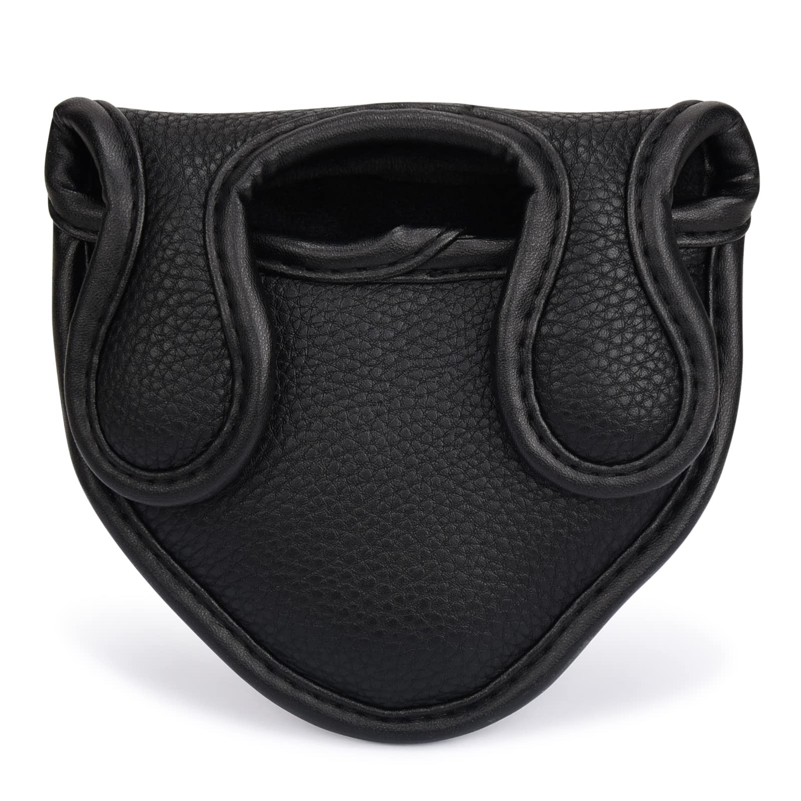Big Teeth Golf Mallet Putter Headcover Magnetic Fits Odyssey 2-Ball Series Club PU Leather Black