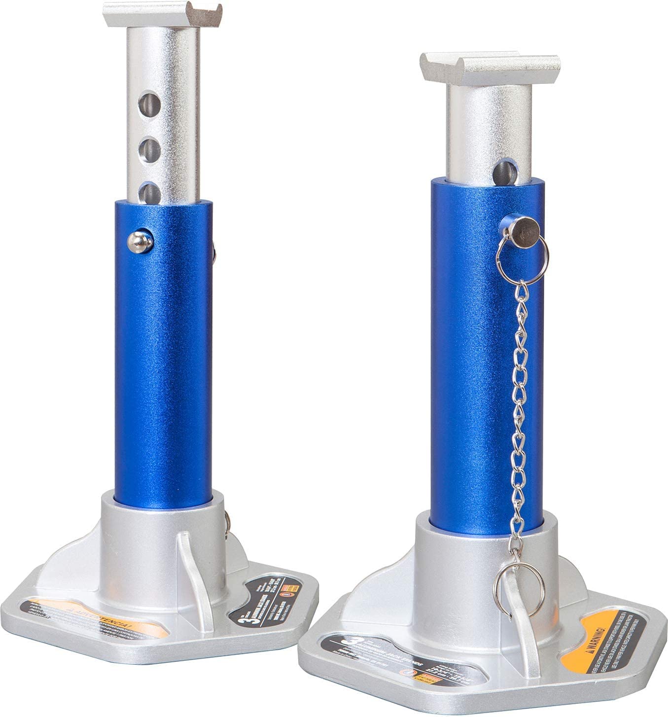 Photo 1 of BIG RED Aluminum Jack Stands, 1 Pack, 3 Ton (6,000 lb), Blue/Silver