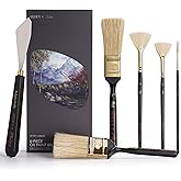 Artify Artist Paint Brush Set endorsed by Painter Phizz, 6-Piece Wet-on-Wet Oil Paint Brush Set with 5 Brushes and 1 Palette Knife for Artists, Landscapes, and Portraits