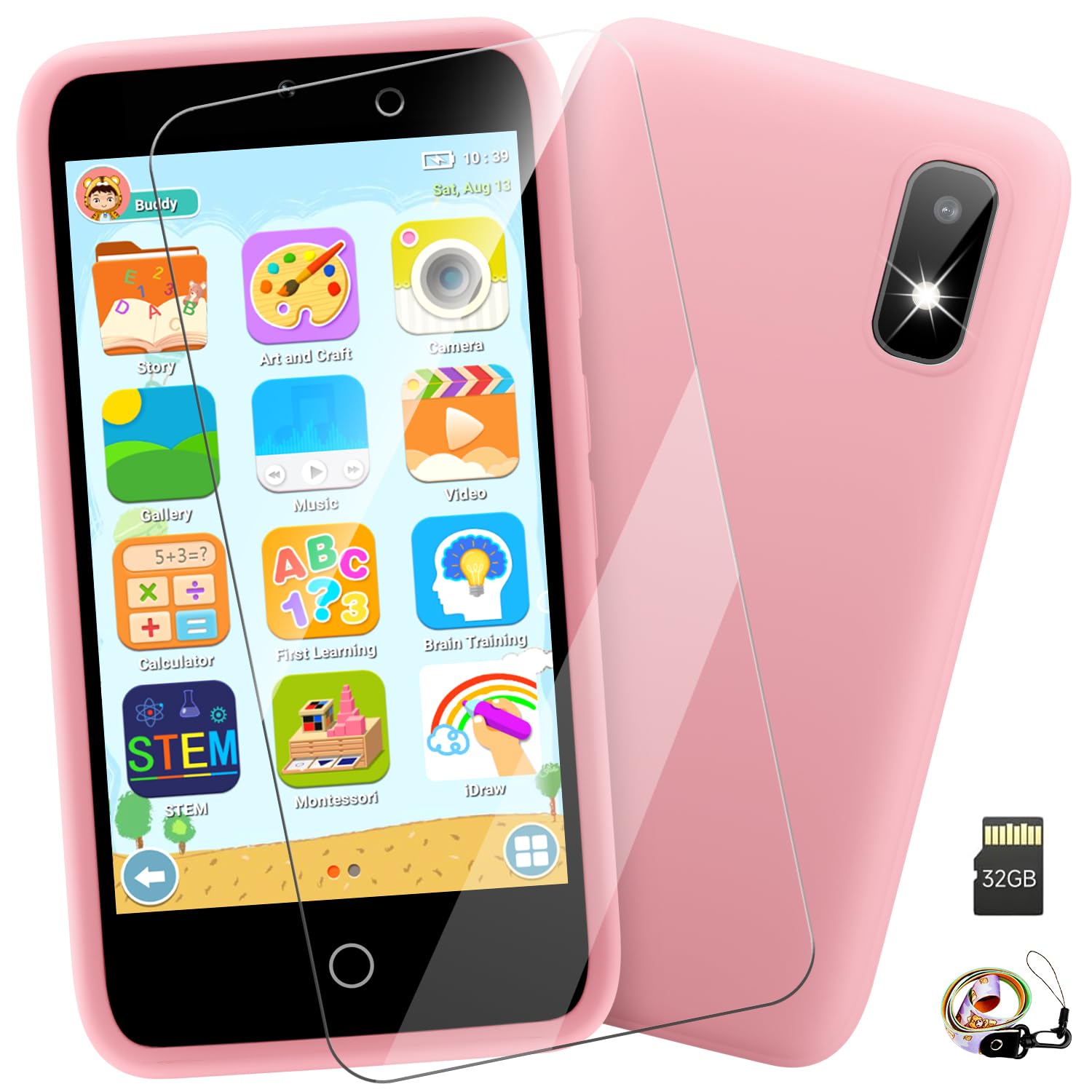 Photo 1 of ***WHITE*** MINIBEAR Kids Toy Smartphone, 3.97" Toddler Dual Camera Learning Toys, 201+ Educational Games Play Phone No WiFi for Girls Boys 3-12 Christmas Birthday Gifts with 32g SD Card