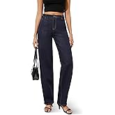 FLYING BANANA Women Trendy High Waisted Wide Leg Baggy Barrel Jeans Relax Fit Stretchy Denim Pants