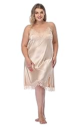 ABC-STAR Women's Plus Size Satin Slip Nightgown