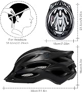ioutdoor Bike Helmet Men Women Adjustable 56-62cm 22 Vents Detachable Visor view 2