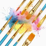 Aniyoo Paint Brushes 20 Pcs Set Nylon Hairs Wood Handles for Acrylic Watercolor view 3