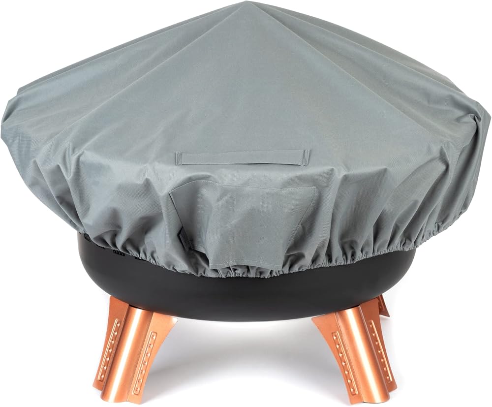 FiNeWaY Fire Pit Cover Round 131cm Heavy Duty Waterproof UV Protection