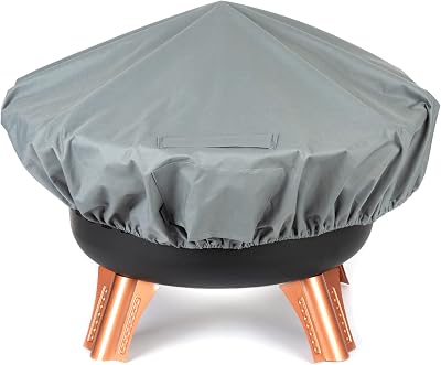 FiNeWaY Fire Pit Cover Round 131cm Heavy Duty Waterproof UV Protection