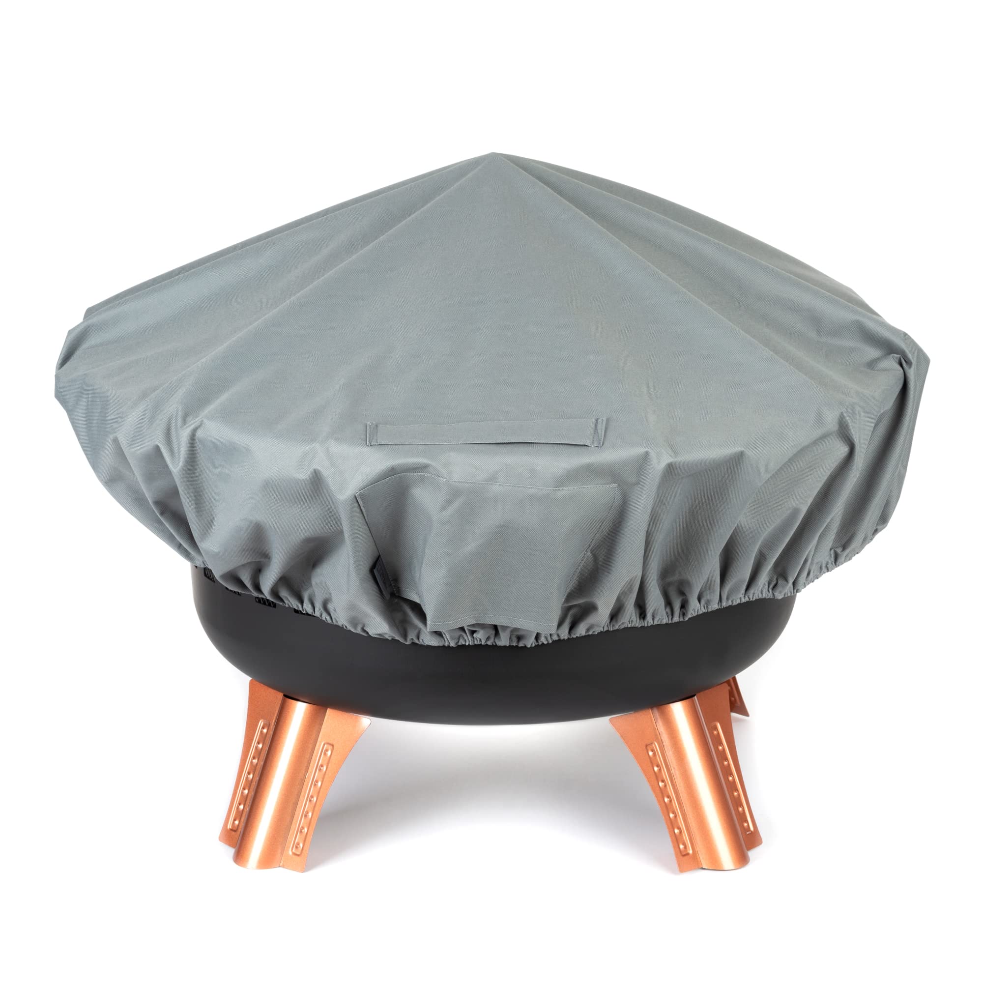 Fineway Heavy Duty Premium Round Fire Pit Cover - Waterproof and UV-Resistant Outdoor BBQ & Firepit Protector with Ventilation Window and Handle - Firepit Cover Round for Firepits Up to 131cm Diameter