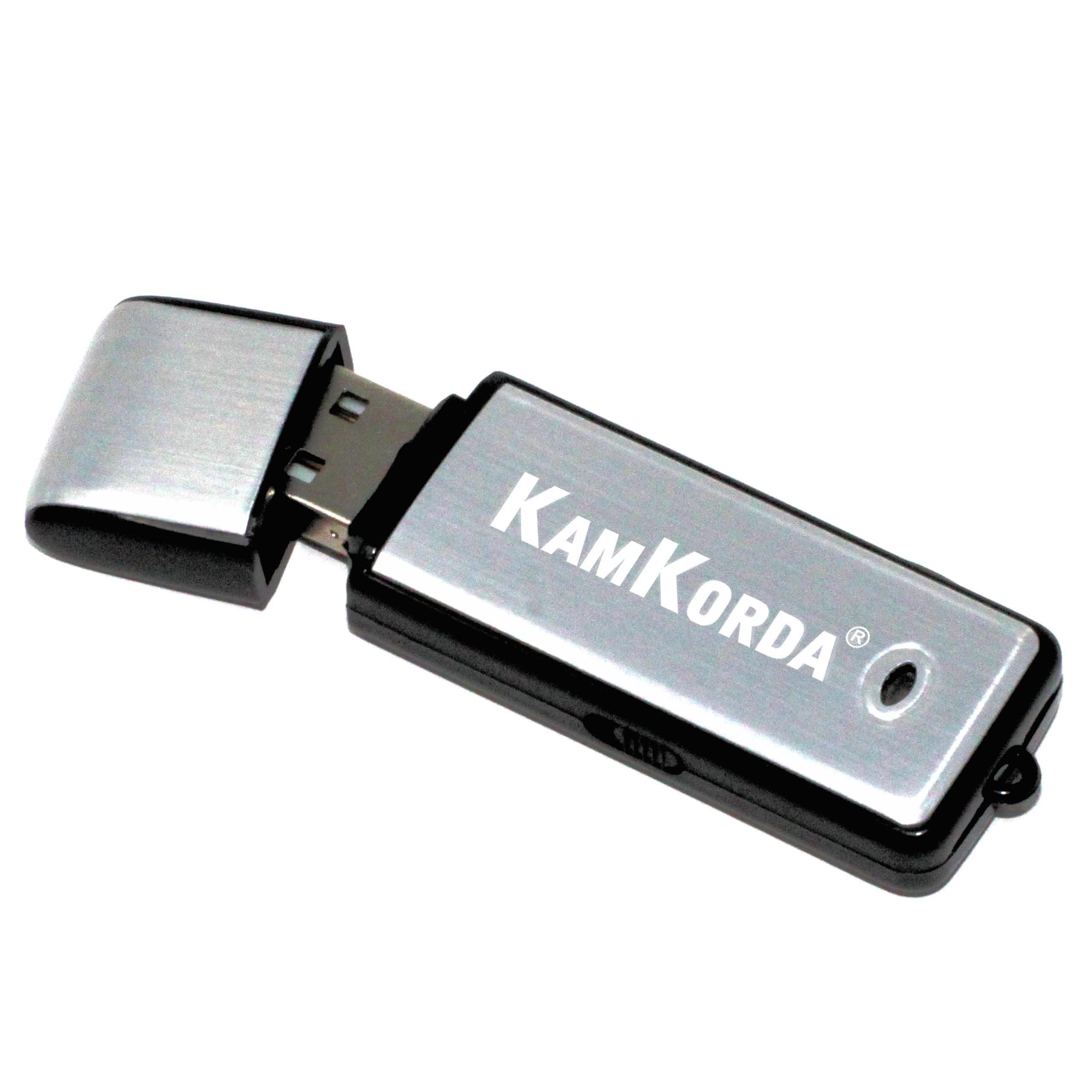 KamKorda Digital Mini Voice Recorder | 2 in 1 8GB USB Memory Stick and USB Recording Device | for Office, University, College, Lectures, Interviews | Grey