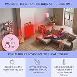 Klarstein HeatPal Marble Infrared Heater 1300W Heat Storage Quiet Elegant Silver view 3