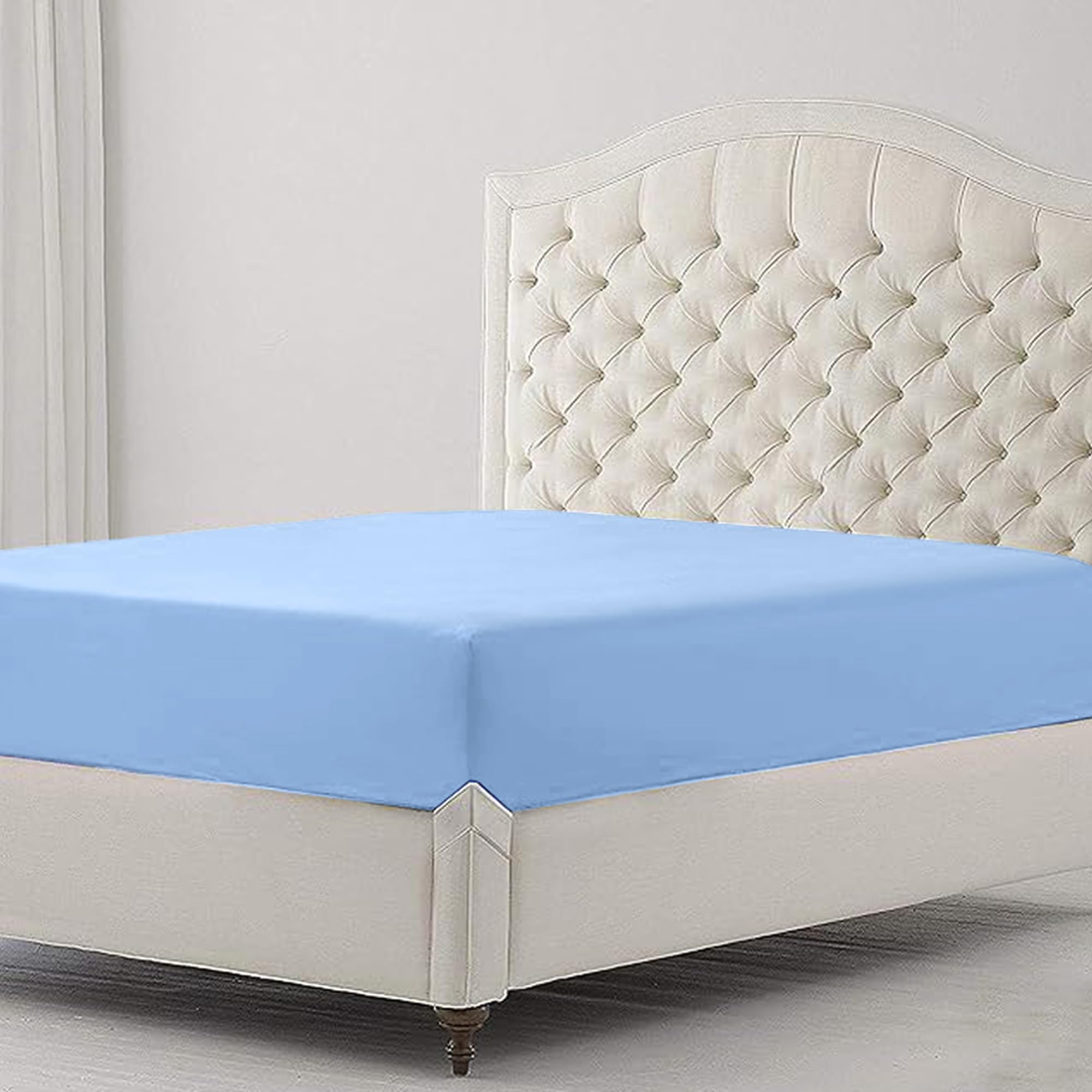 Sapphire collection 300 Thread Count 100% Egyptian Cotton Fitted Sheets (Double, Blue) โ image 1